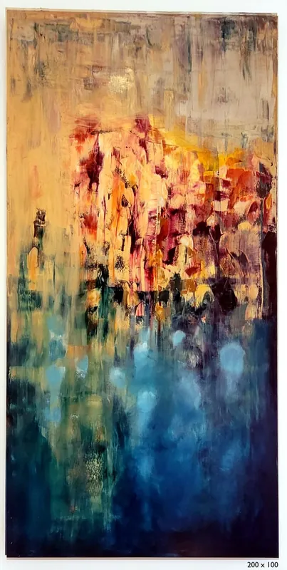 Drittes Bild der Lost-Serie, 100×200 cm. Verdichtung und Auflösung gleichzeitig — das Versteckte wird zur Komposition.