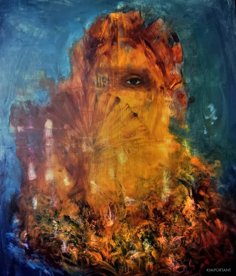 Forsaken Bird II by Kim — oil on canvas, 120 × 140 cm, 2025